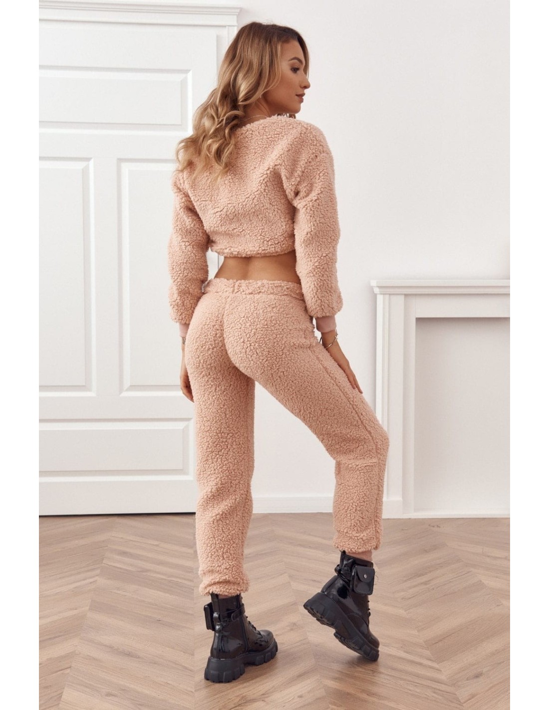 Women\'s warm plush tracksuit, pink 88020 - Online store - Boutique